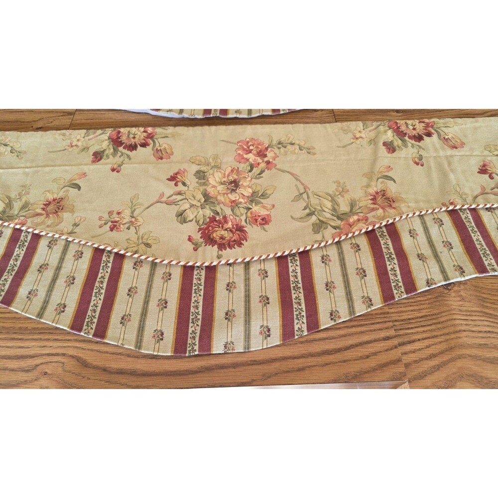 Country Curtains Floral Beige 100% Cotton Made in USA Pair 52"x14" Discontinue - Picture 4 of 8
